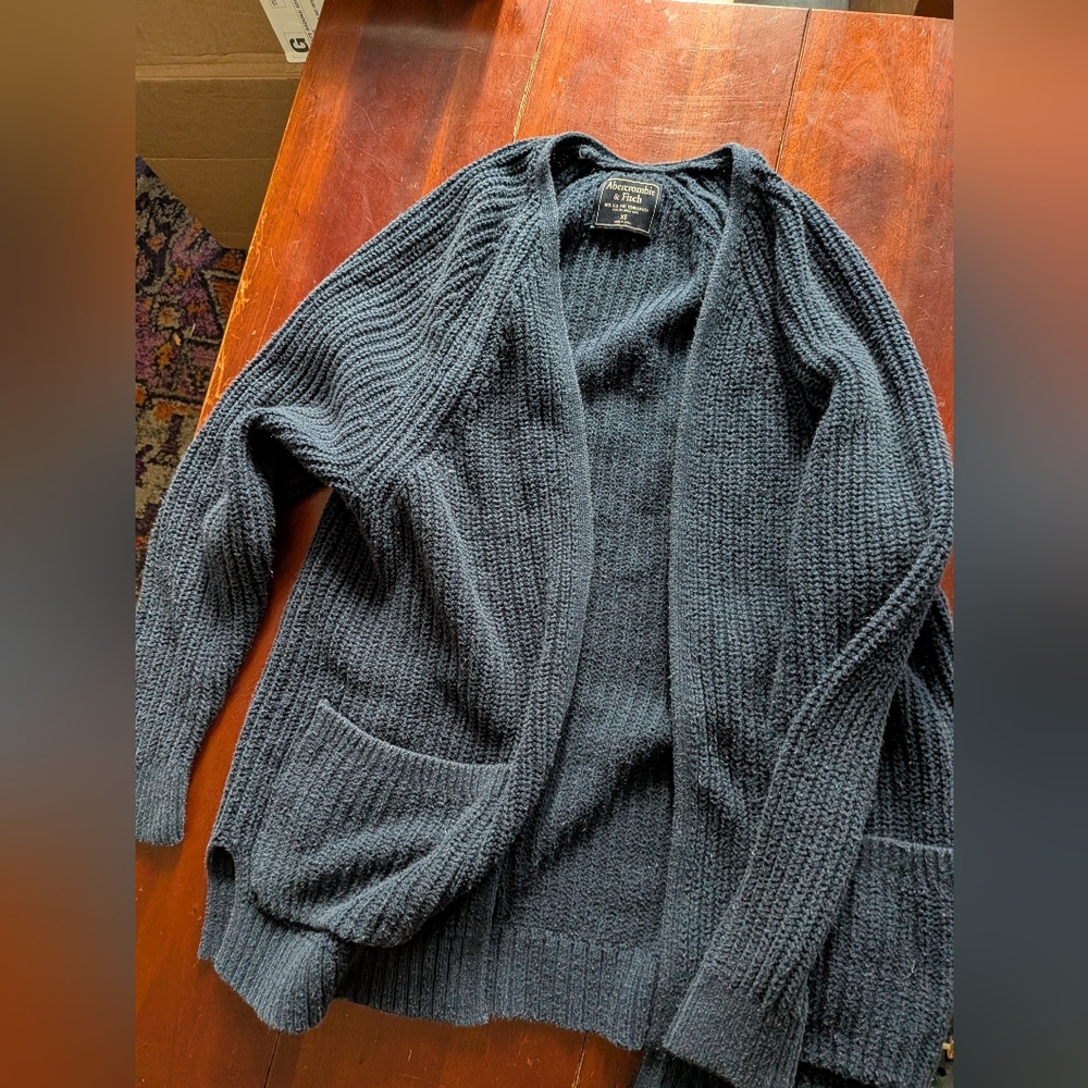 Abercrombie & Fitch Dark Blue Knit Cardigan